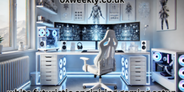 white futuristic enginiring gaming setup